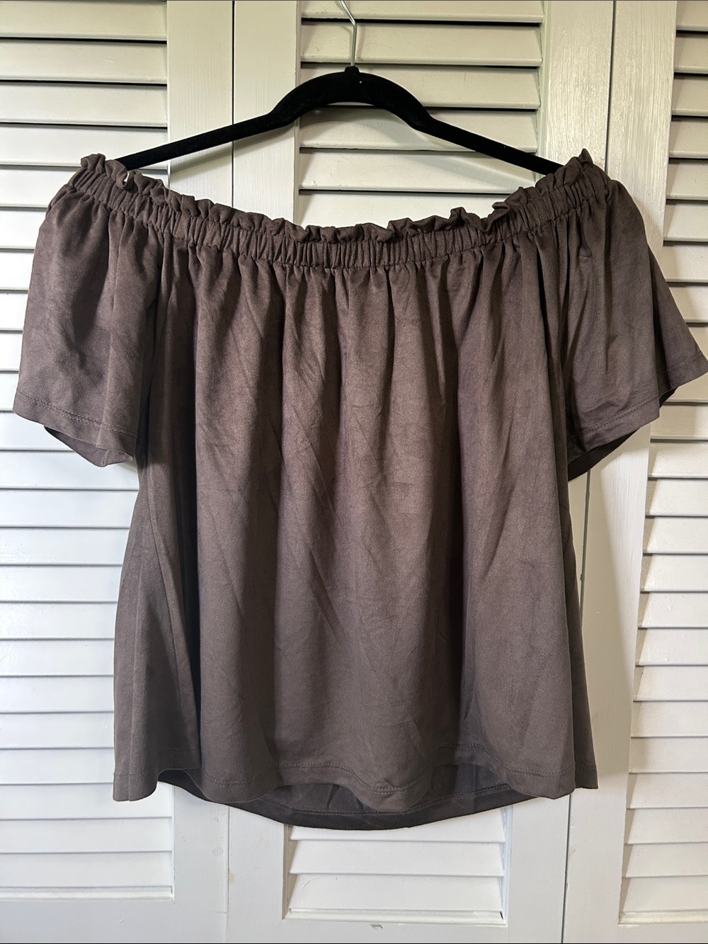 bishop + young Taupe Off-Shoulder Linen-Look Camisole